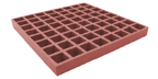 One and One Quarter Inch Deep by One and One Half Inch Red Square Mesh Molded FRP Grating